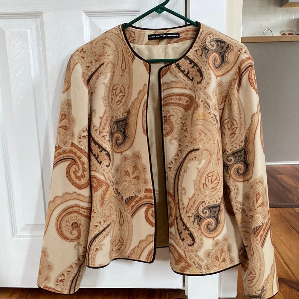 Women's Paisley Jacket - Cream and Brown
